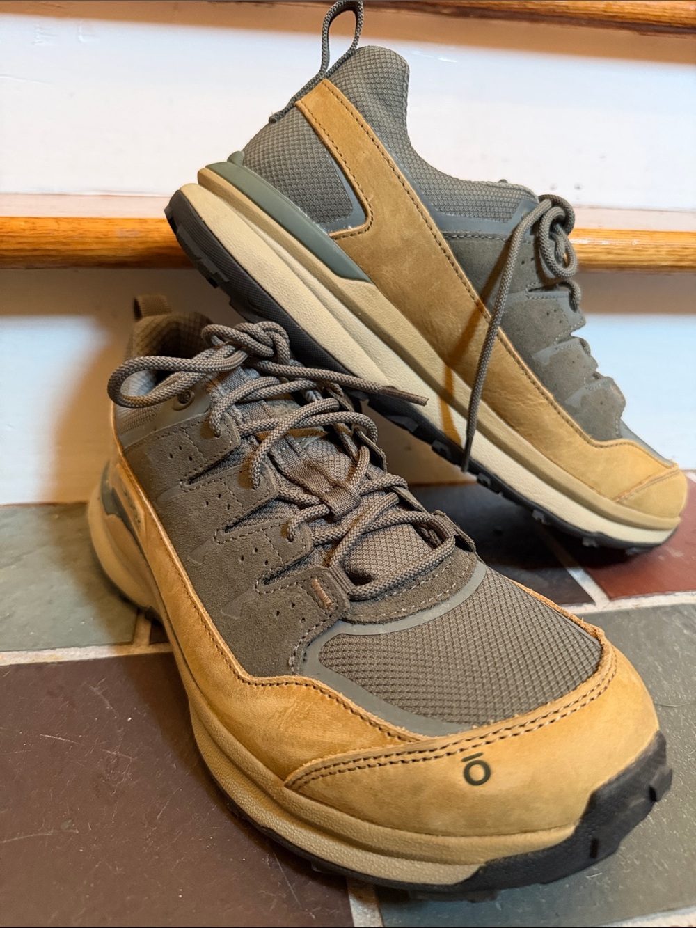 Men's Oboz Athletic Shoes in Olive and Tan — Lightweight Trail Runner